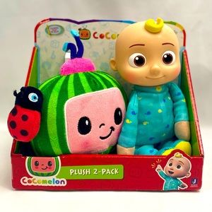 CoComelon JJ and Melon Plush Stuffed Animal Toys, 2 Pack - 8" Plush
